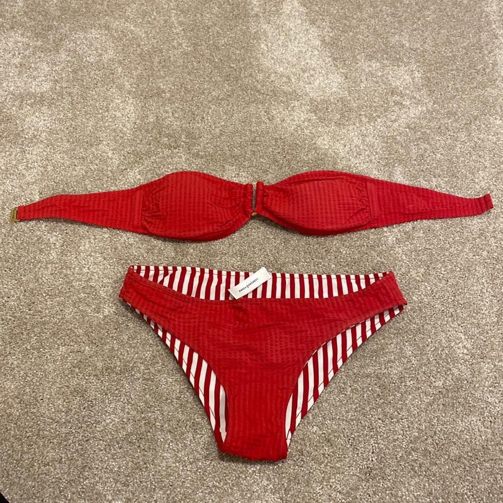 Vineyard vines red bikini strapless